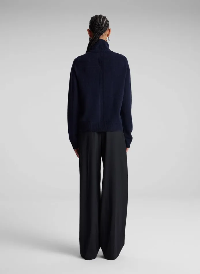 Women Tops ALC Teddy Cashmere Turtleneck Sweater Navy