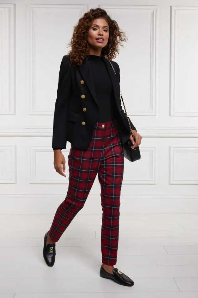 Women Trousers Holland Cooper Charlton Trousers Red Tartan