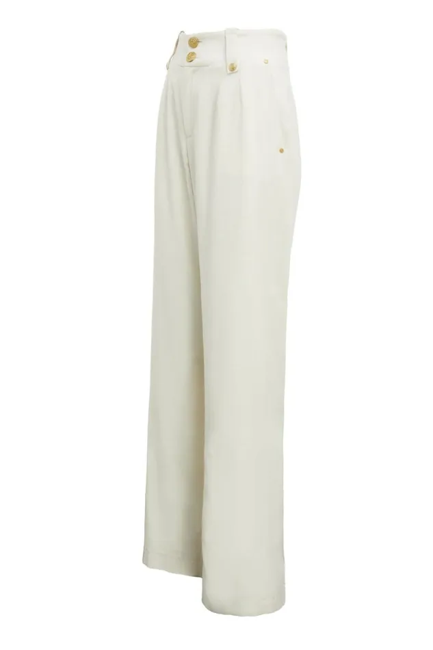Women Trousers Holland Cooper High Waisted Straight Trouser Ivory Women Trousers Holland Cooper High Waisted Straight Trouser Ivory