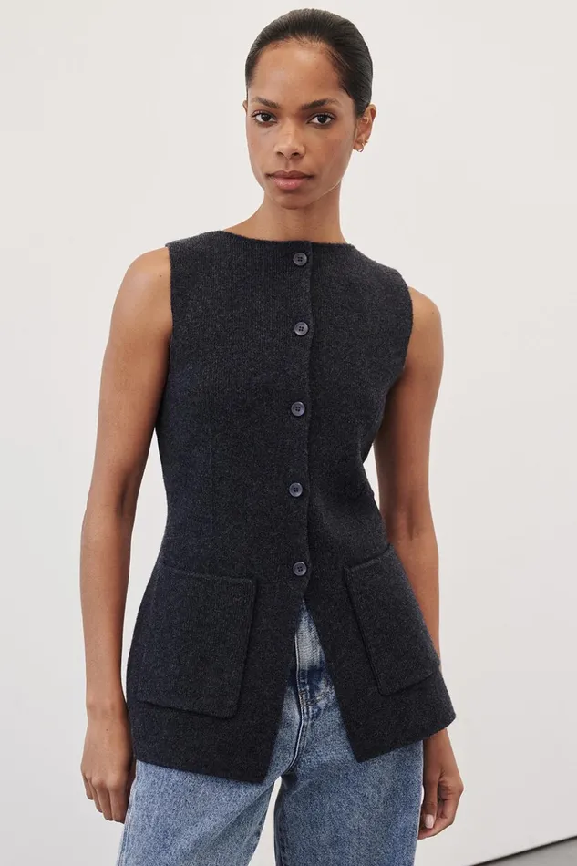 Women Vests DISSH AVA INK LONGINE KNIT VEST