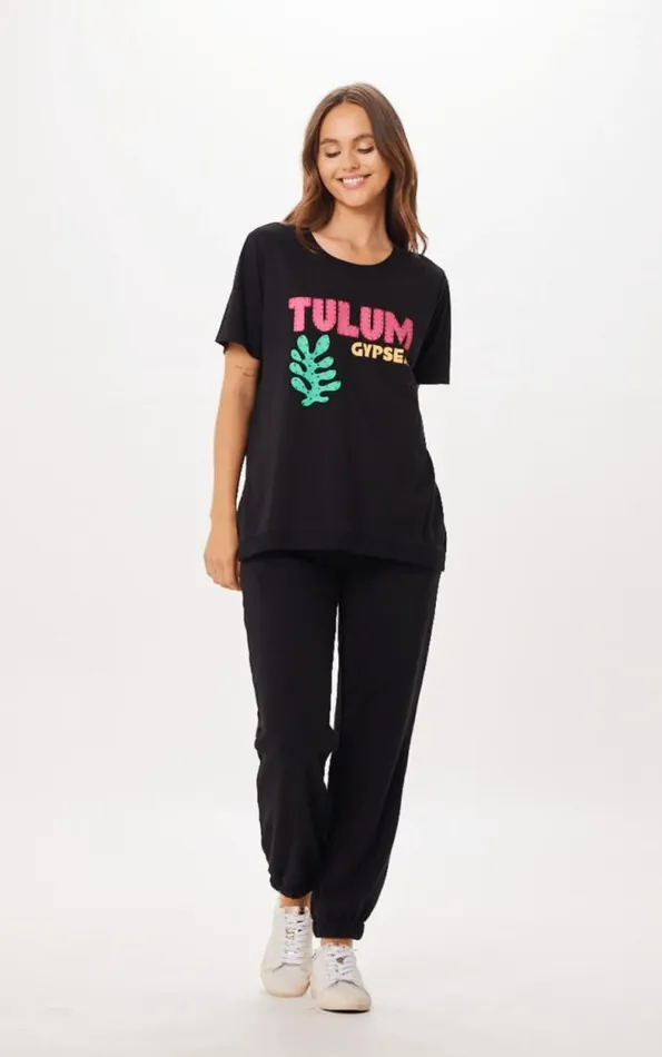 Women Vintage Havana Joggers Black Tulum Jet Setter Surf Wash Jogger Black