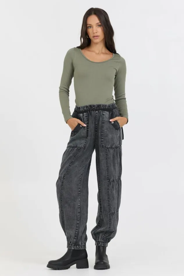 Women Vintage Havana Tees Olive Seamless Long Sleeve Tee Olive