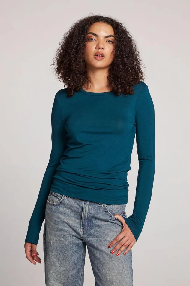Womens Chaser Brand Loungewear Reeves Dark Sea Long Sleeve