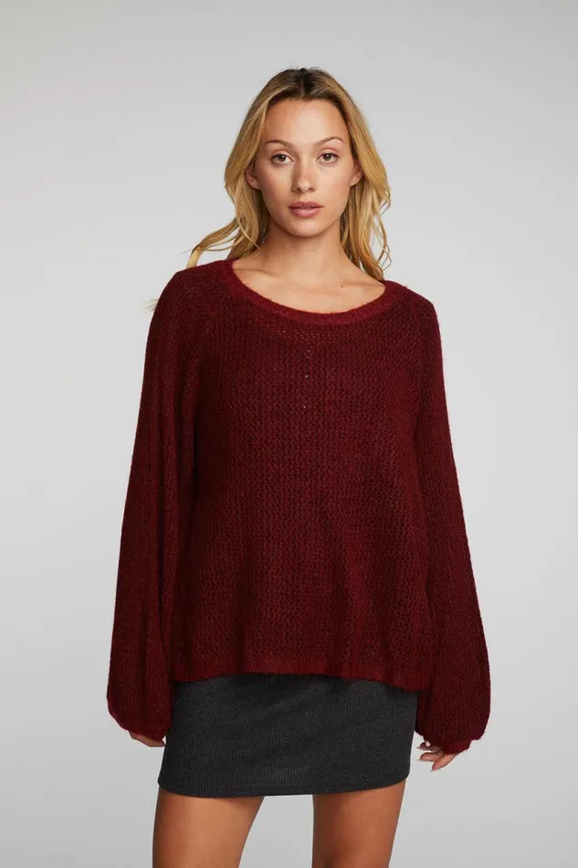 Womens Chaser Brand Tops Mohair Sweater Knit Belle Pullover