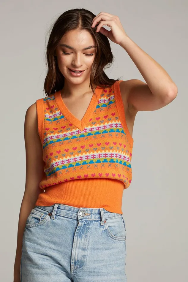 Womens Chaser Brand Tops The Beatles Retro Tank Sweater