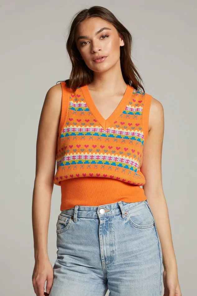 Womens Chaser Brand Tops The Beatles Retro Tank Sweater