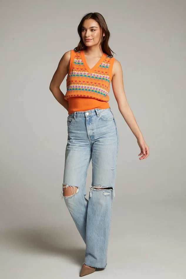 Womens Chaser Brand Tops The Beatles Retro Tank Sweater