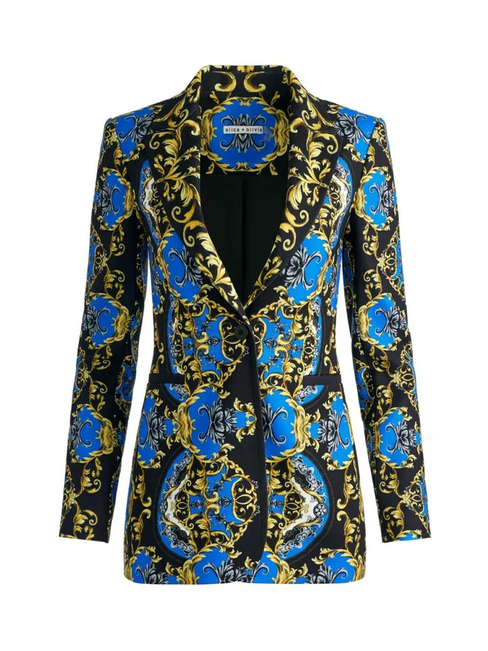 Womens Jackets Coats Alice Olivia Breann Fitted Blazer Regal Romance Sapphire