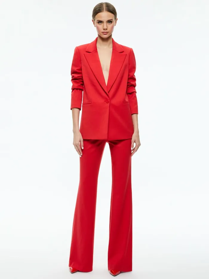 Womens Jackets Coats Alice Olivia Denny Notch Collar Boyfriend Blazer Perfect Ruby