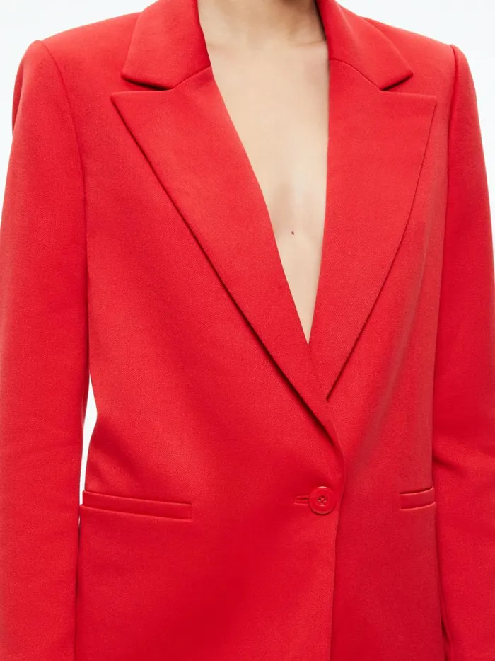 Womens Jackets Coats Alice Olivia Denny Notch Collar Boyfriend Blazer Perfect Ruby