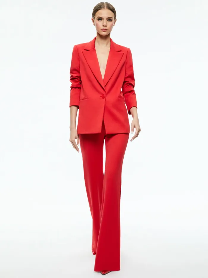 Womens Jackets Coats Alice Olivia Denny Notch Collar Boyfriend Blazer Perfect Ruby