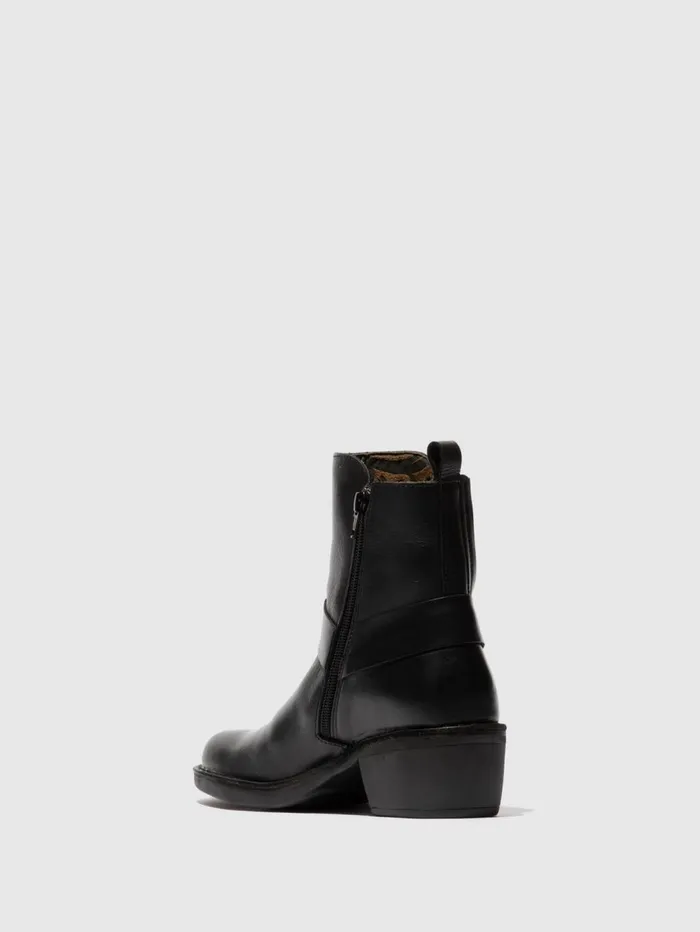 Zip Up Ankle Boots MEBI123FLY BLACK Women Fly London Ankle Boots
