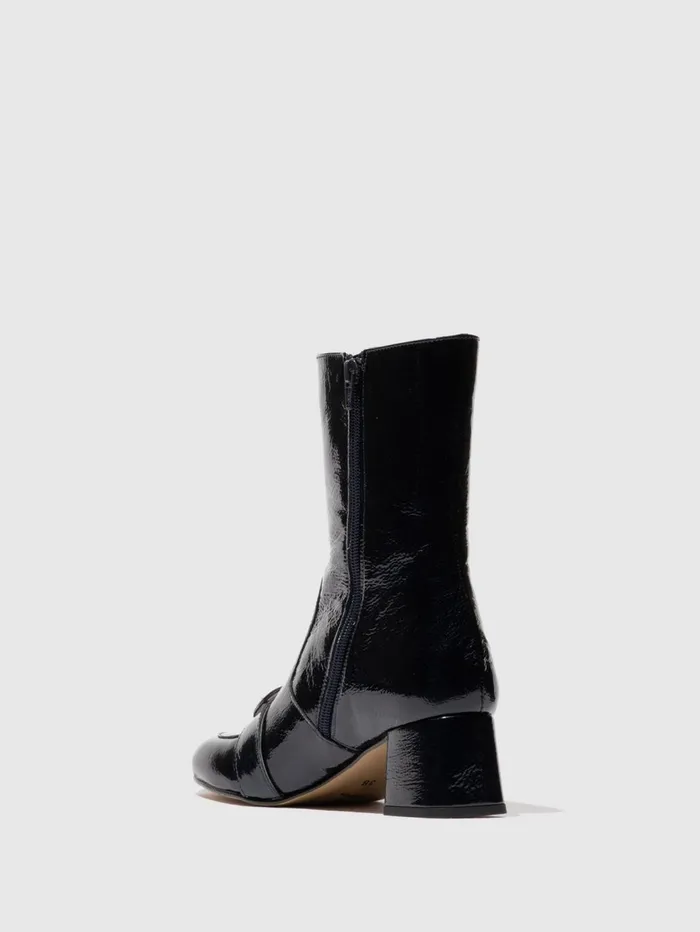 Zip Up Ankle Boots SUIR170FLY NAVY Women Fly London Ankle Boots