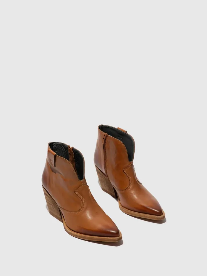 Zip Up Ankle Boots WAXI185FLY CAMEL Women Fly London Ankle Boots